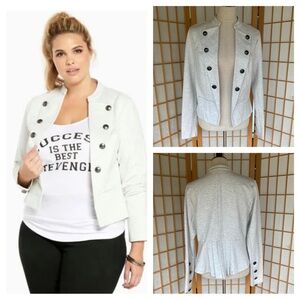 Torrid Military Style Pleated Peplum In Back Cropped Blazer Torrid SZ O (L/12)